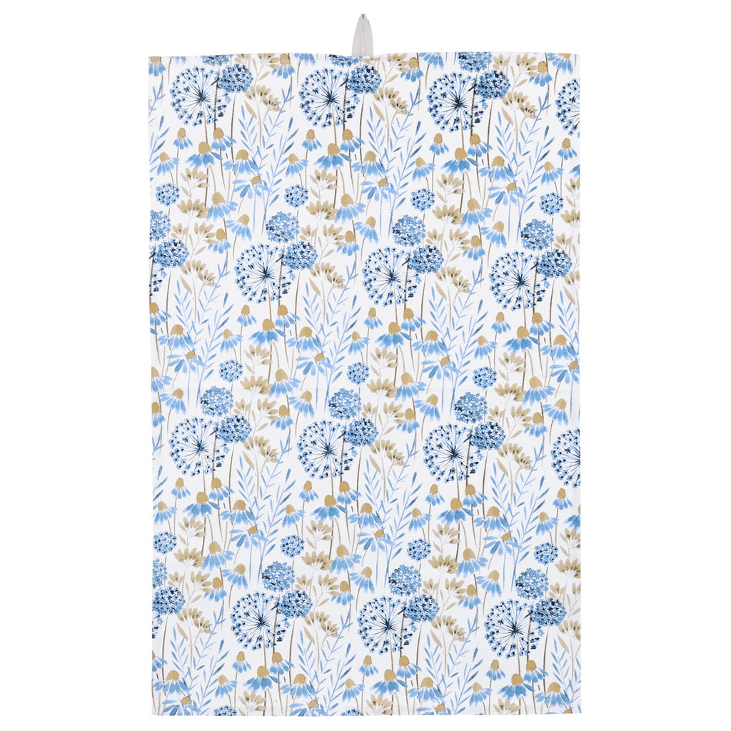 Blue Meadow cotton tea towel - Daisy Park