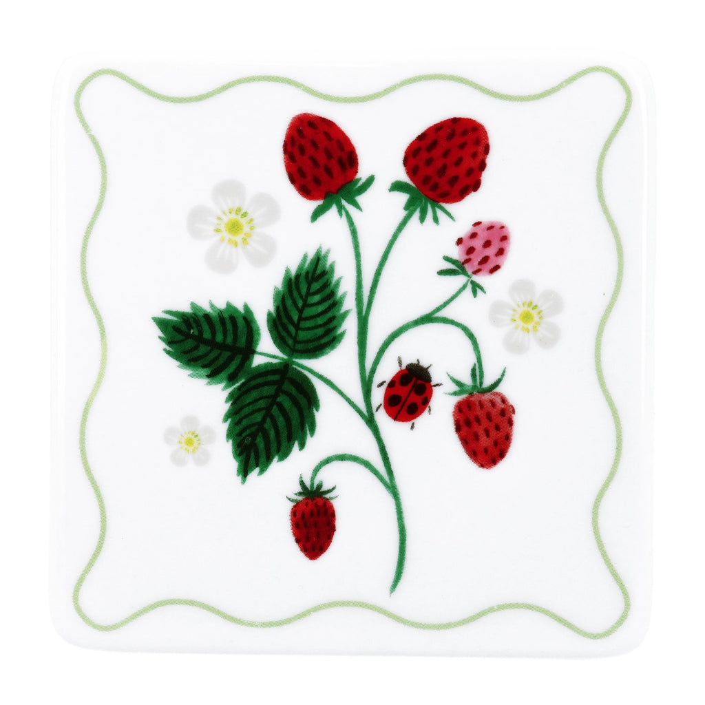Strawberries porcelain coaster - Daisy Park