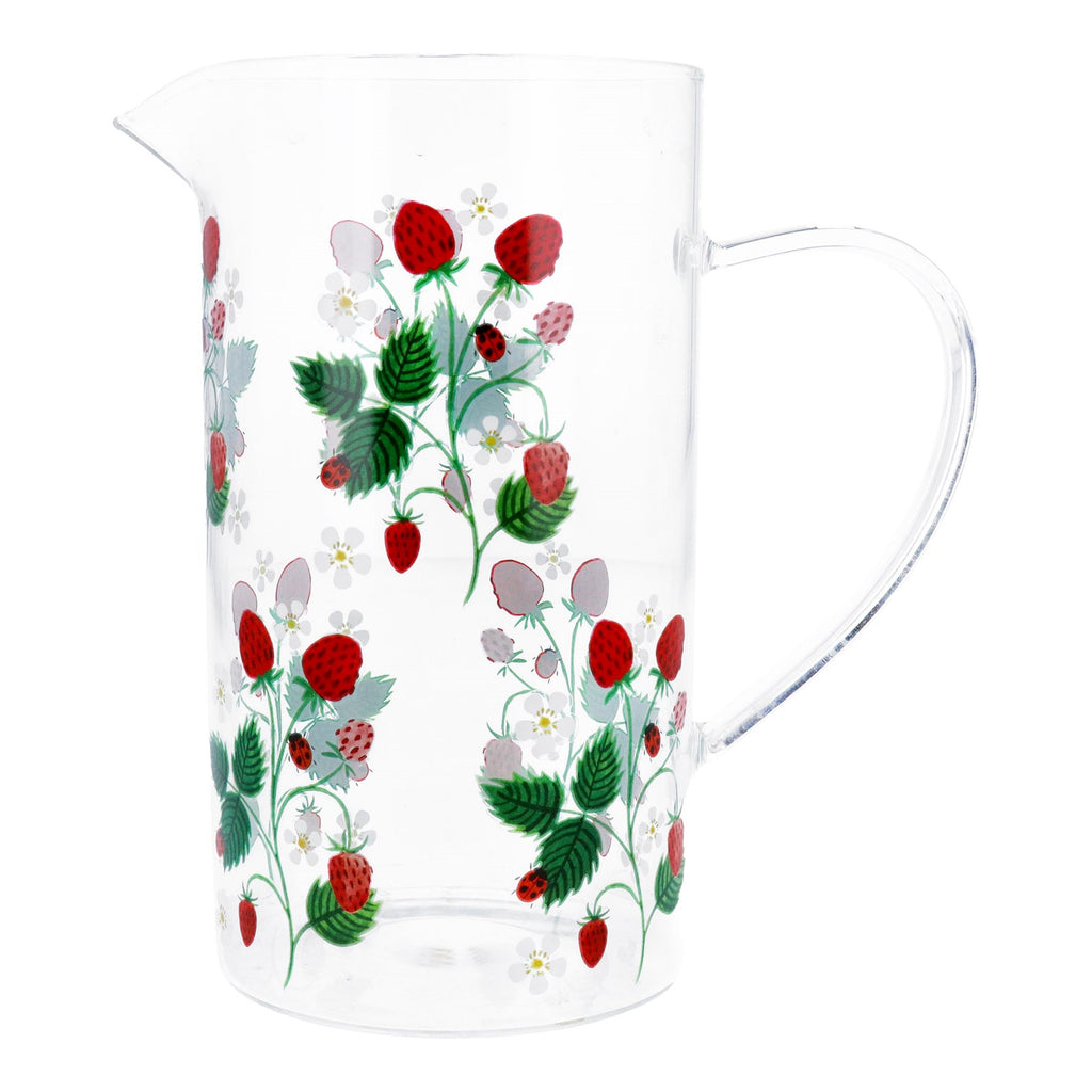 Strawberries clear glass water jug - Daisy Park