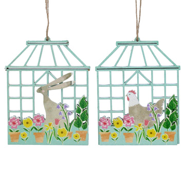 Pastel Meadow Wood Greenhouse - Hare or Hen Dec - Daisy Park