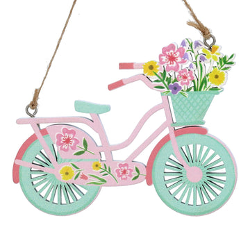 Pastel Meadow wood bicycle decoration - Daisy Park