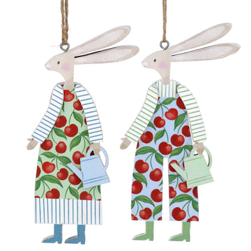 Cherries Wood Mr or Mrs Dressed Bunny Dec - Daisy Park