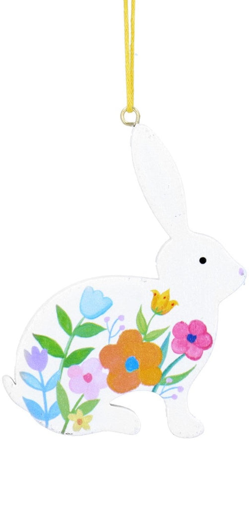 Pastel Flowers wood cut out hare - Daisy Park