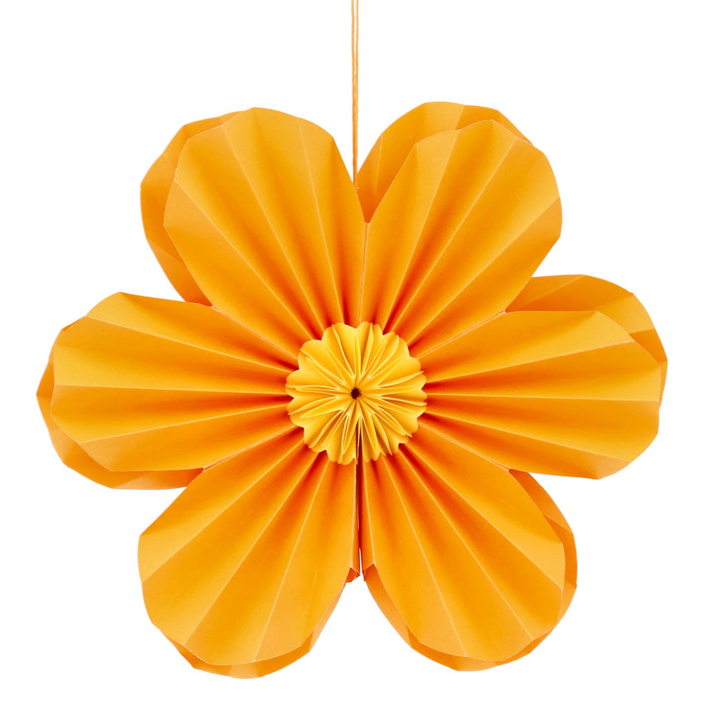 Orange six petal large paper flower decoration - Daisy Park