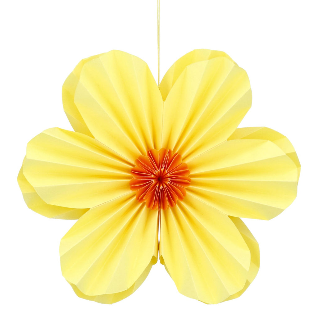 Yellow six petal large paper flower decoration - Daisy Park