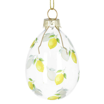 Lemon clear glass egg dec - Daisy Park