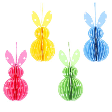 Polka Dot honeycomb paper bunny decoration - Daisy Park