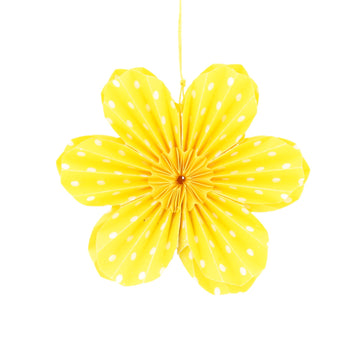 Yellow Polka dot paper flower medium decoration - Daisy Park