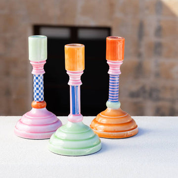 Enamel Candle Holder - 18cm - Daisy Park