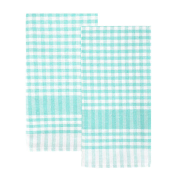 Mint & White Fabric Gingham Napkins/Tea Towels | 2 Pack | - Daisy Park