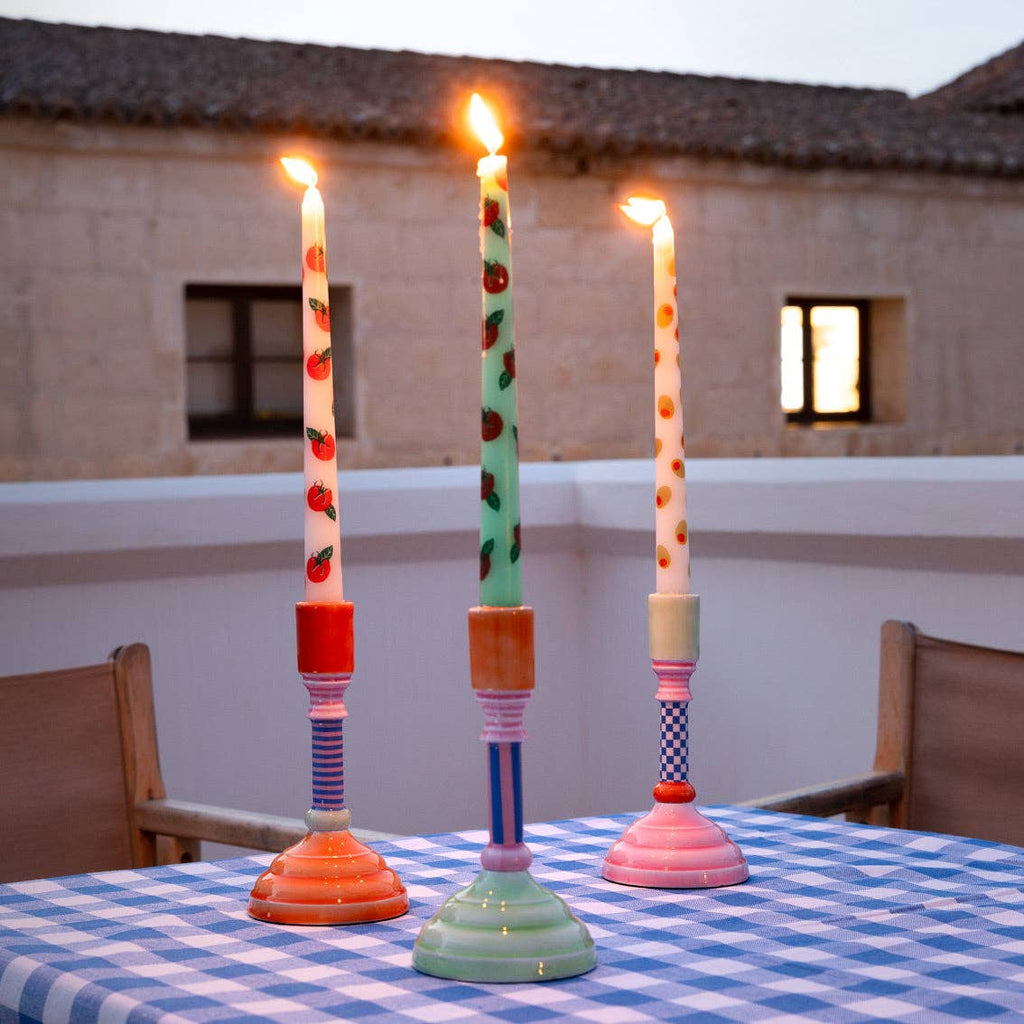 Enamel Candle Holder - 18cm - Daisy Park
