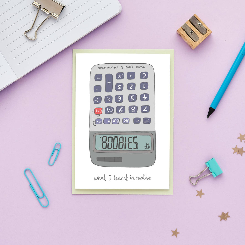 Boobies Calculator Greeting Card | Funny Birthday Card - Daisy Park