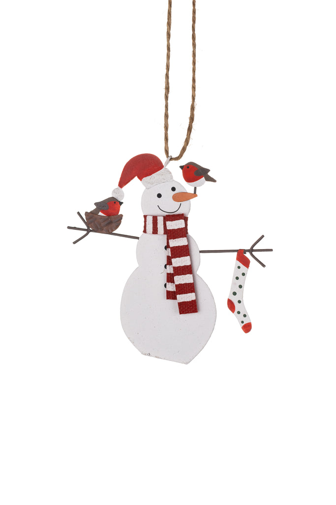 Shoeless Joe Snowman red scarf hanger decoration - Daisy Park