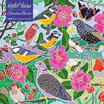 Kate Heiss Garden birds 1000 piece jigsaw puzzle - Daisy Park