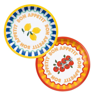 Bon Appetit Tin Tray 31cm - Lemon or Tomato - Daisy Park