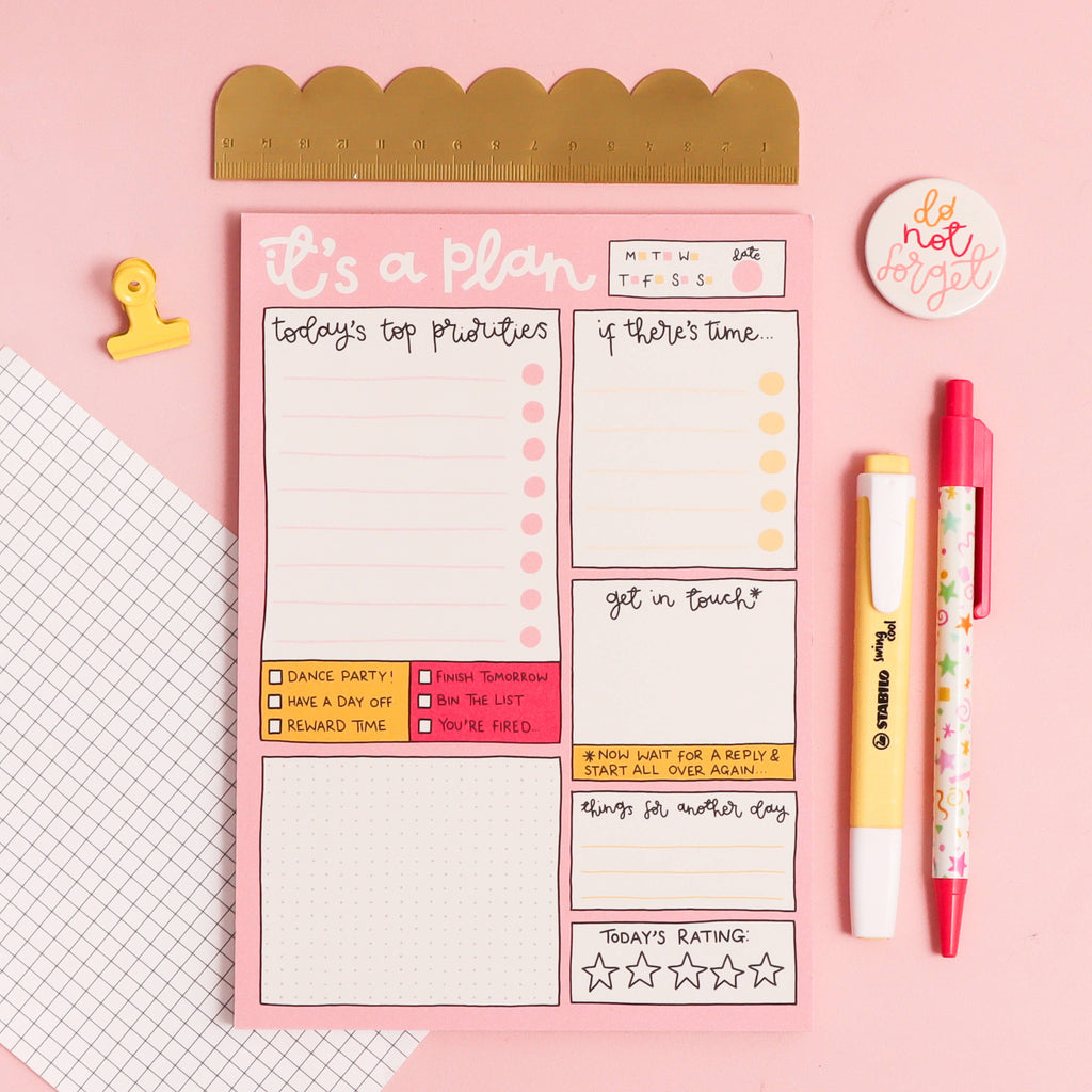 A5 notepad - daily planner - it’s a plan - Daisy Park