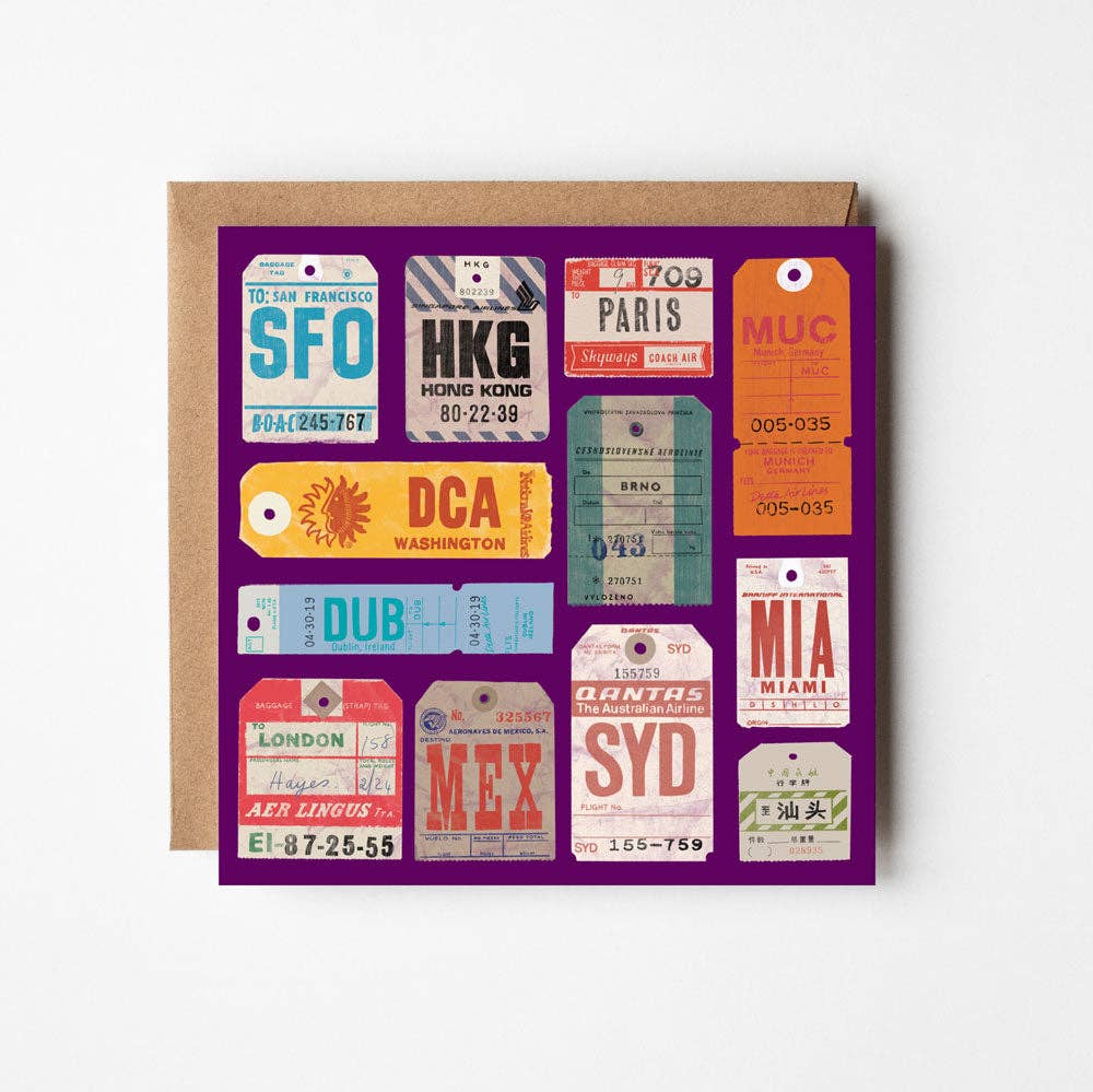 Travel Tickets - blank greetings card - Daisy Park