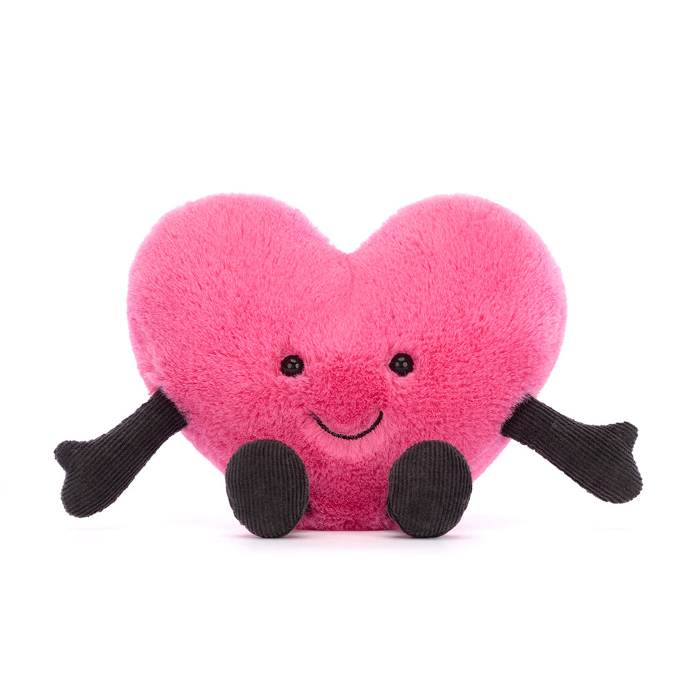 Jellycat amusable hot pink heart small - Daisy Park