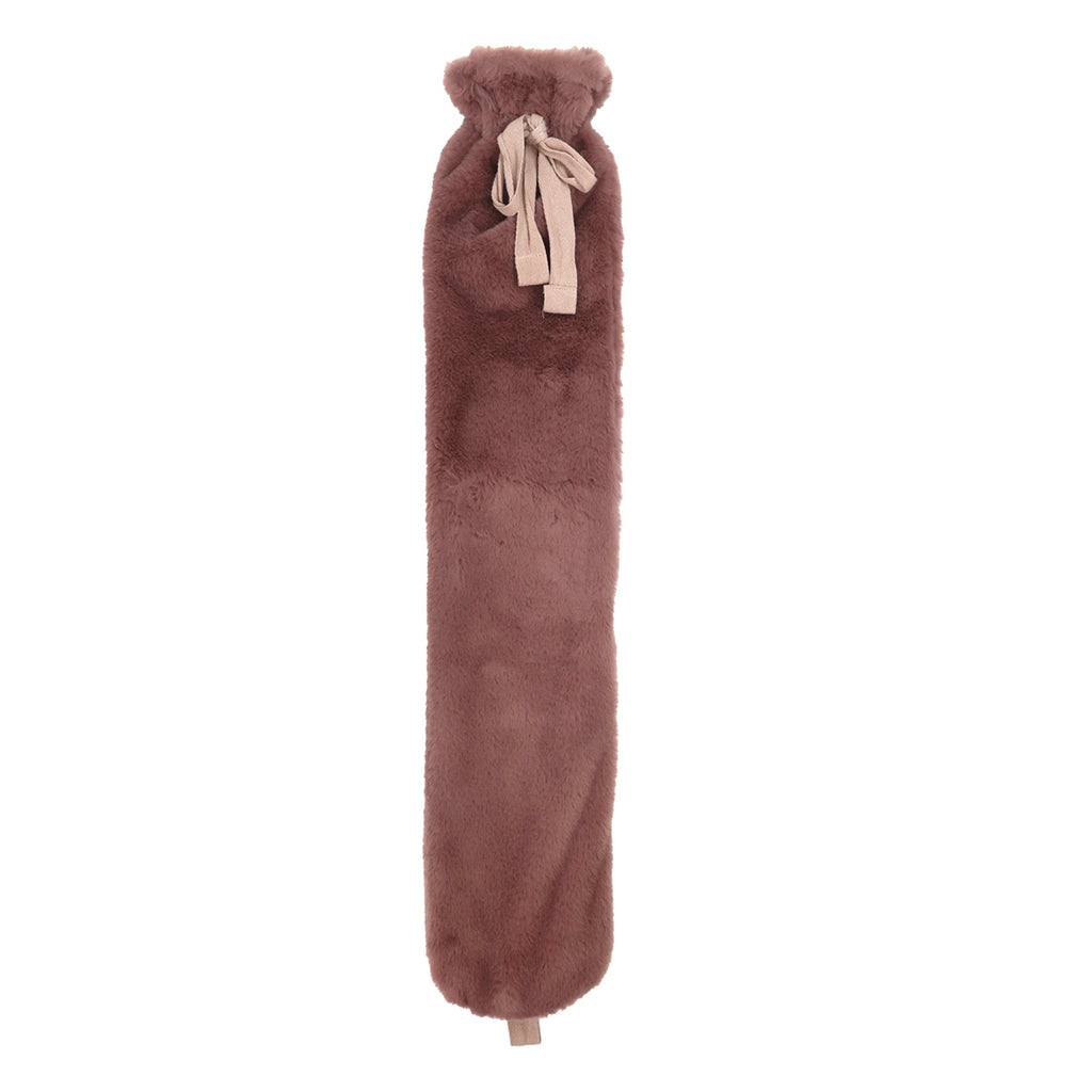 Aroma home pink fur long hot water bottle - Daisy Park