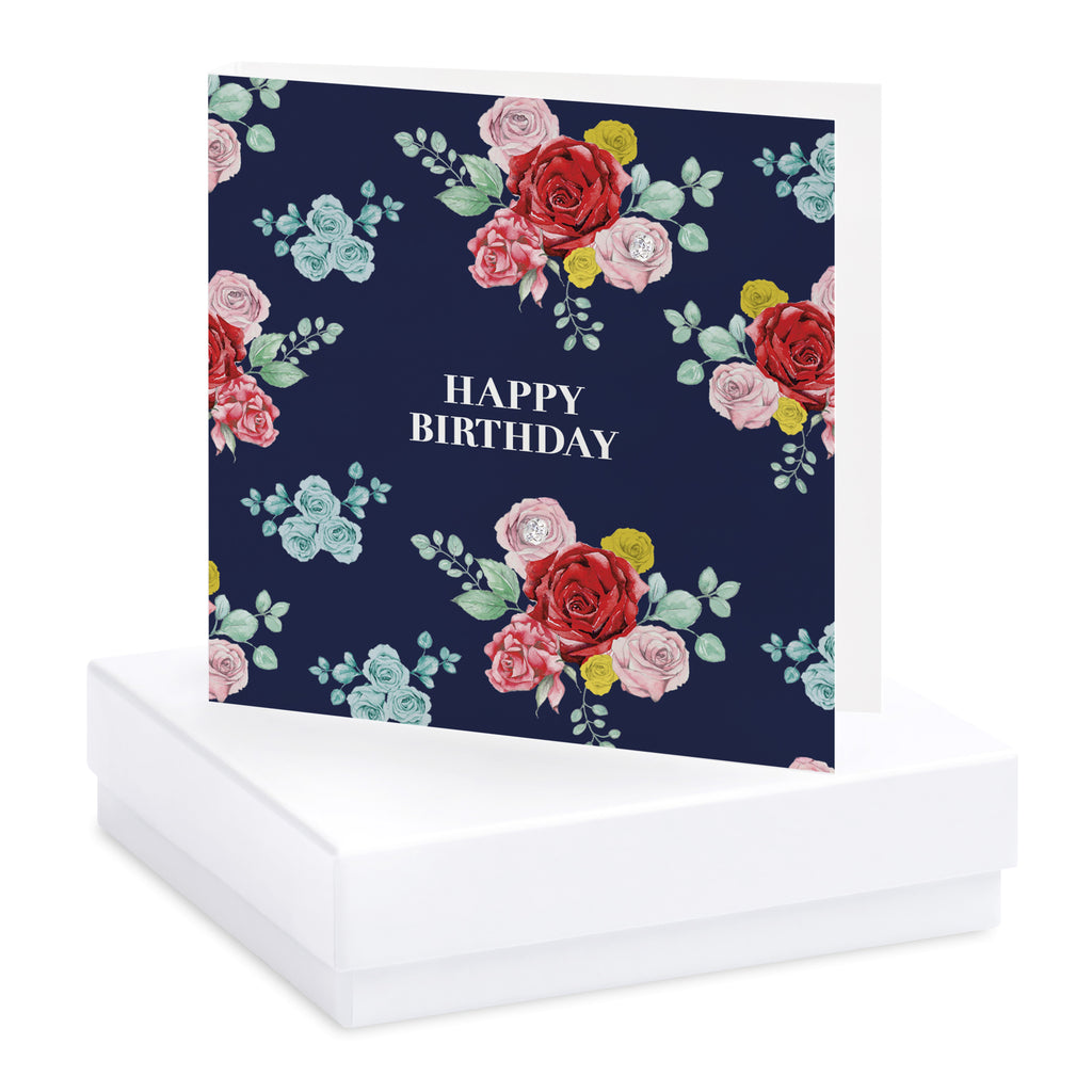 Bright Blooms Happy Birthday boxed card and earrings - Daisy Park