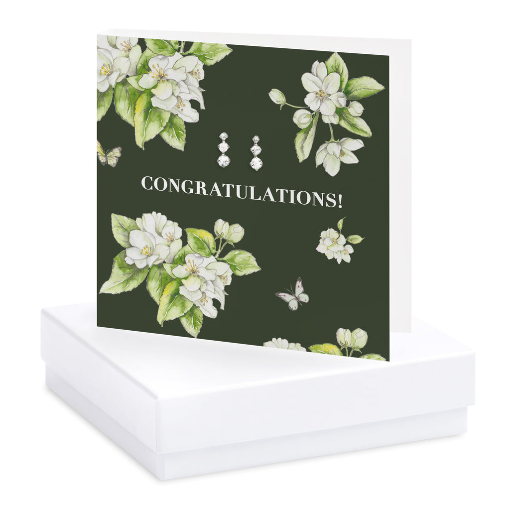 Bright Blooms Congratulations boxed card and earrings - Daisy Park