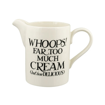 Emma Bridgewater Black Toast Cream Medium Straight Jug - Daisy Park