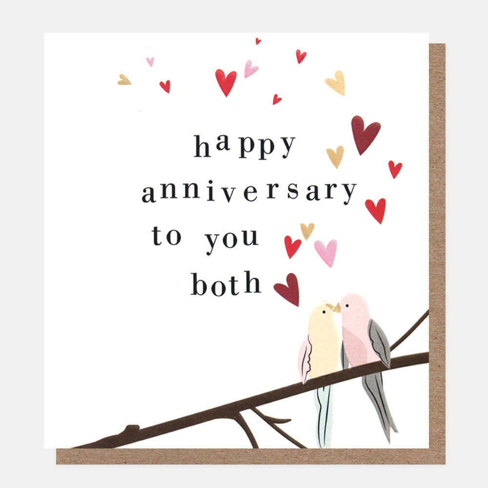 Happy anniversary to you both love birds card - Daisy Park