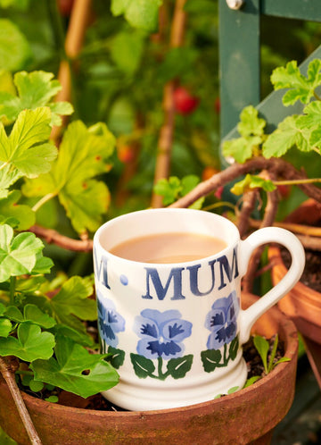 Emma Bridgewater Blue Pansies Mum 1/2pt mug - Daisy Park