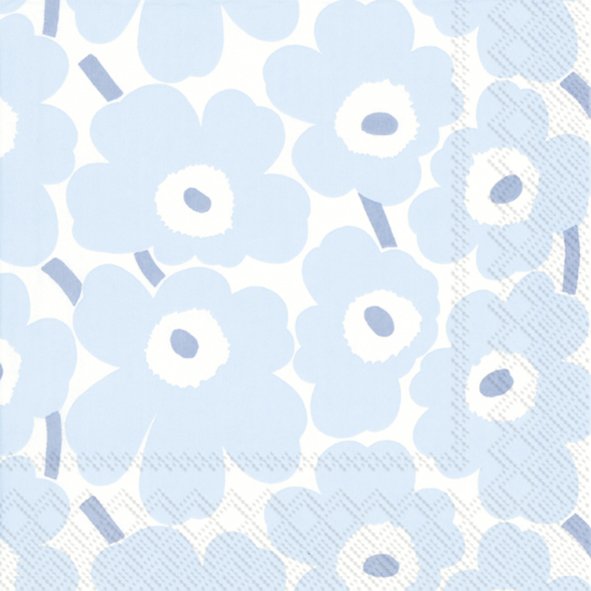 Unikko Light blue cocktail Napkins - Daisy Park