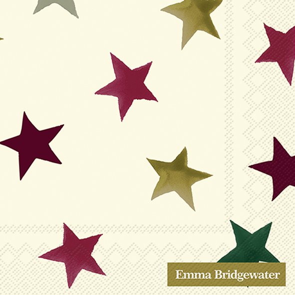 Emma Bridgewater Stargazer lily star cocktail napkins - Daisy Park