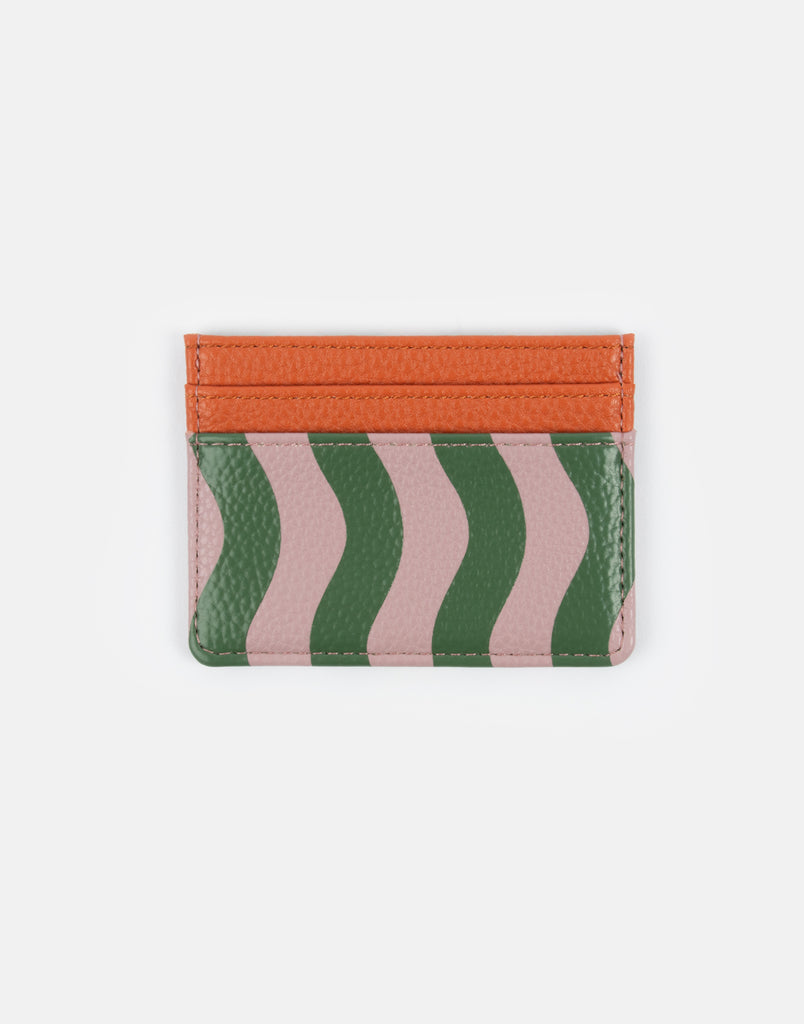 Lilac Green wave stripe cardholder - Daisy Park
