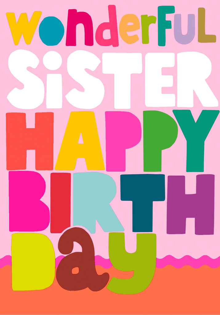 Wonderful Sister birthday card - Daisy Park