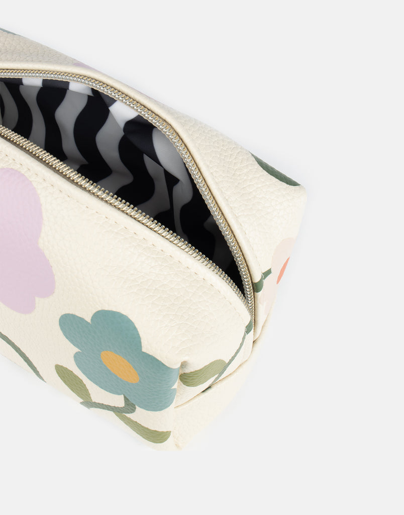 Multi floral cube cosmetic bag - Daisy Park