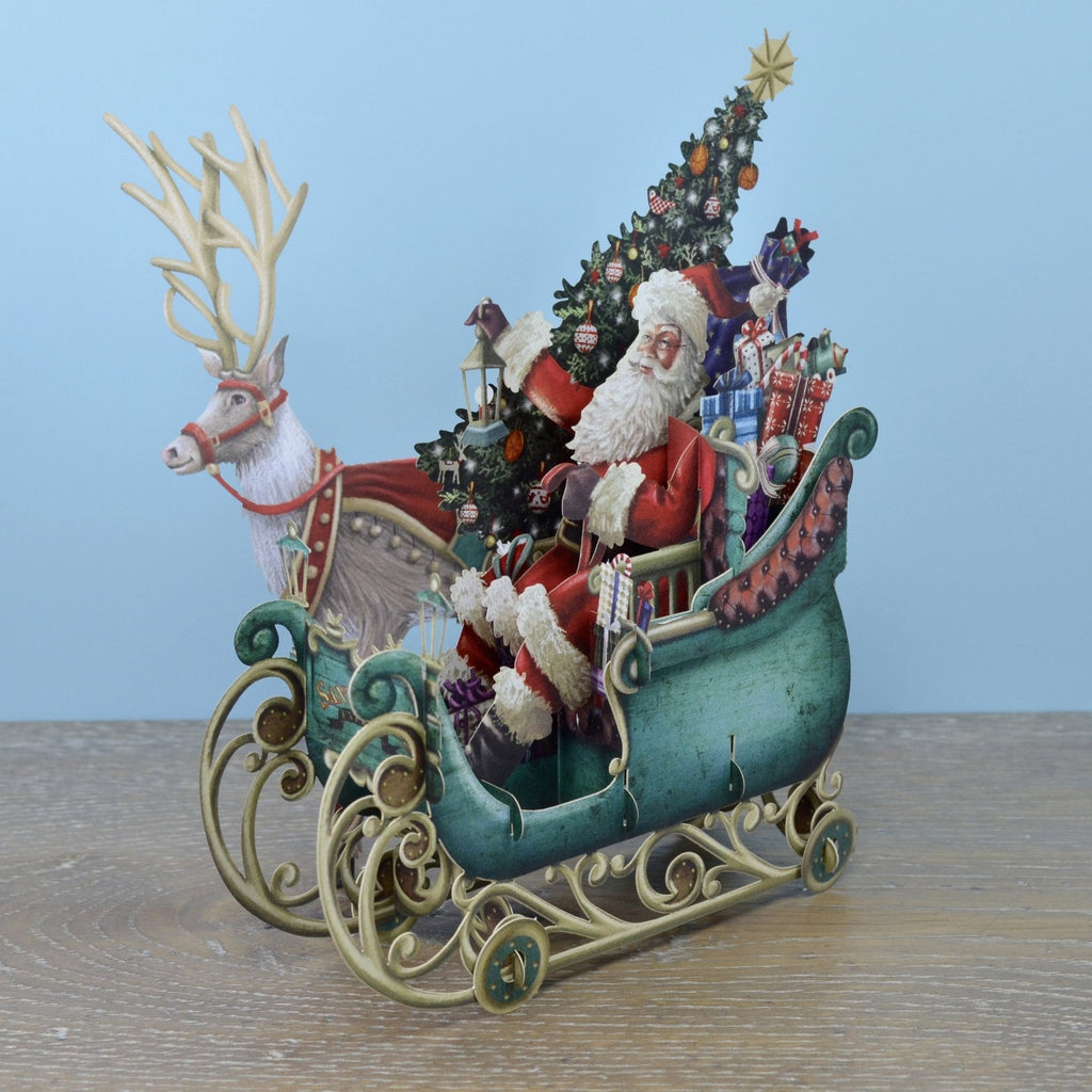 Santa's sleigh 3D Christmas card - Daisy Park