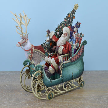 Santa's sleigh 3D Christmas card - Daisy Park