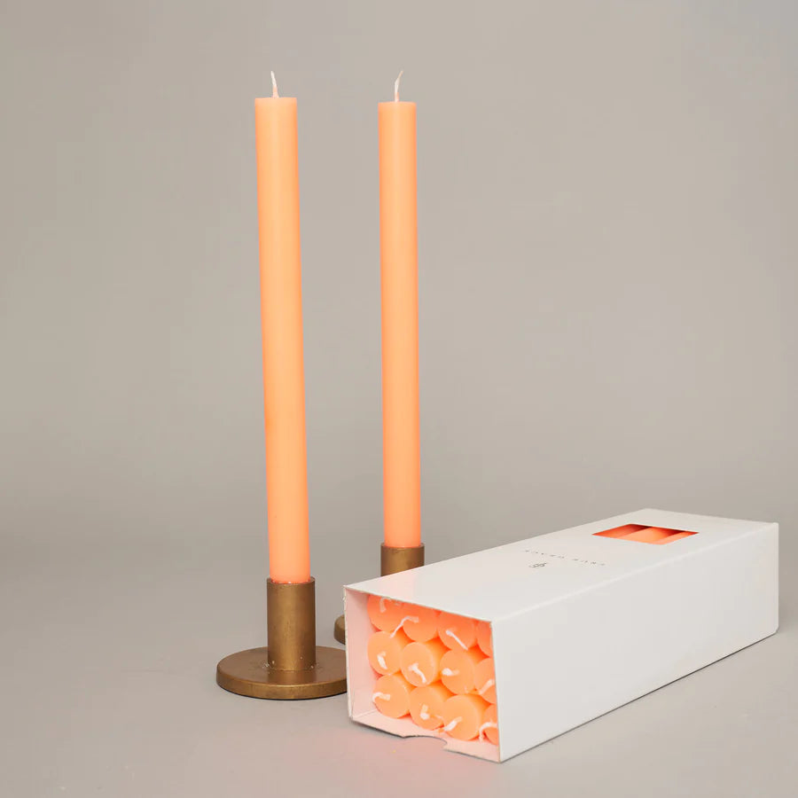True Grace Fluoro orange dining candle - Daisy Park