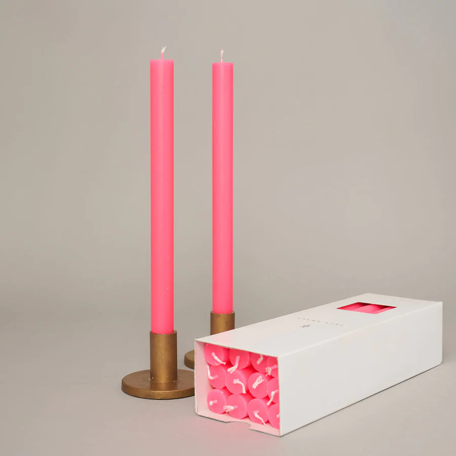 True Grace Fluoro pink dining candle - Daisy Park