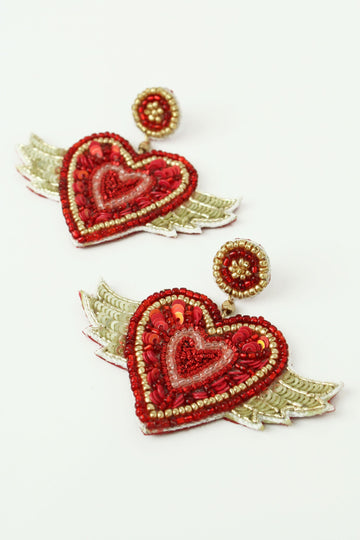 Flying heart earrings - Daisy Park