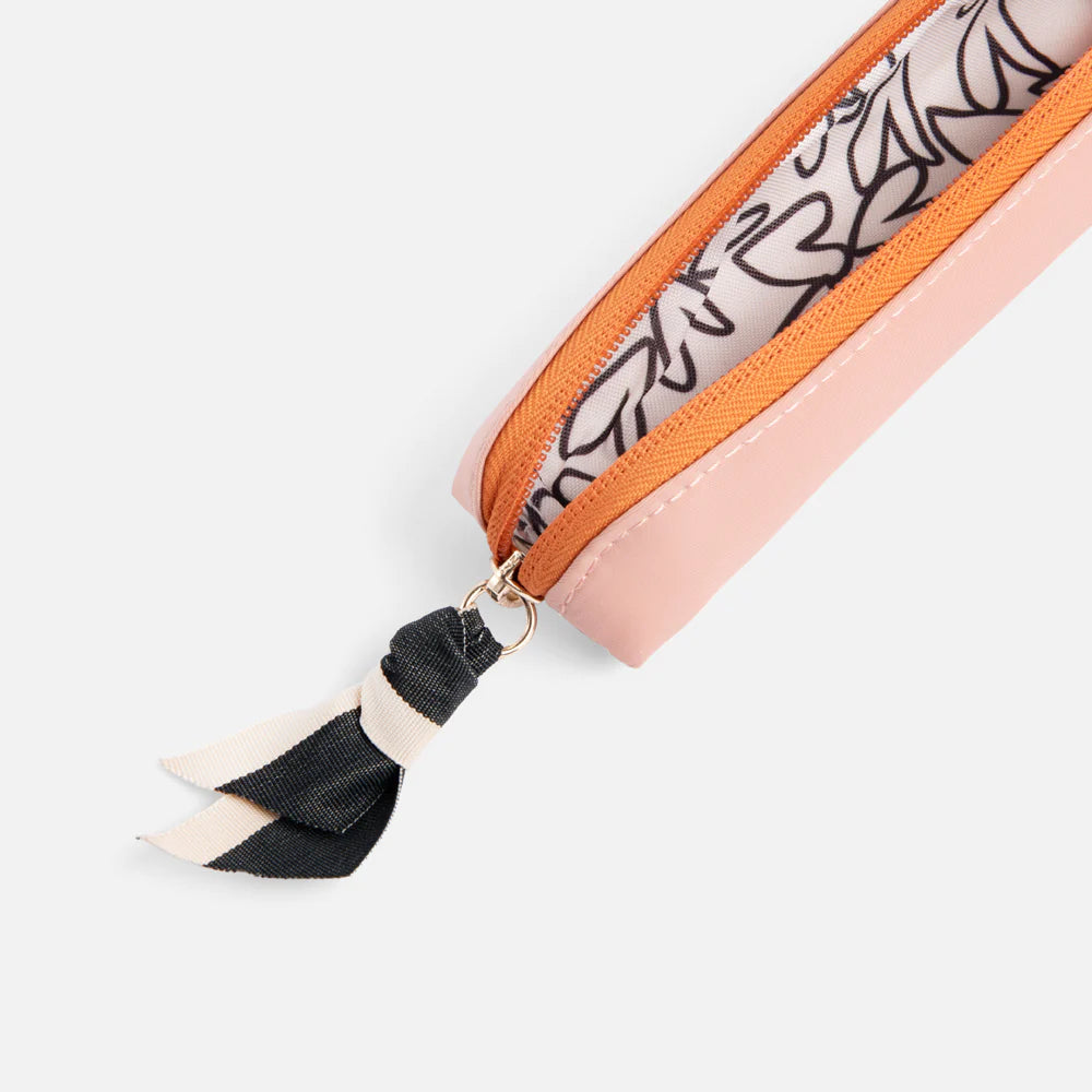 Pink Orange Nylon pencil case - Daisy Park