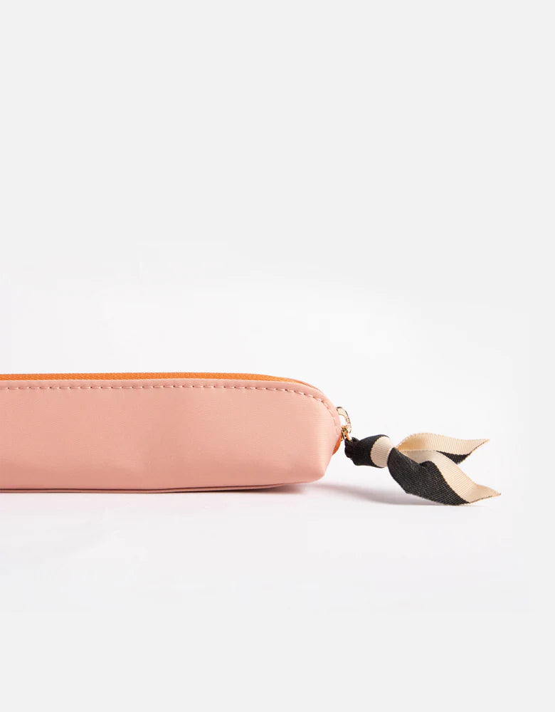 Pink Orange Nylon pencil case - Daisy Park