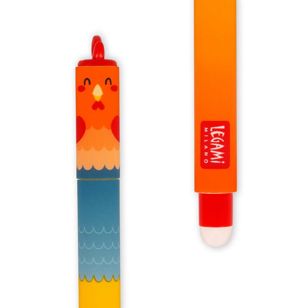 Set of 4 erasable gel pens - Farm animals - Daisy Park