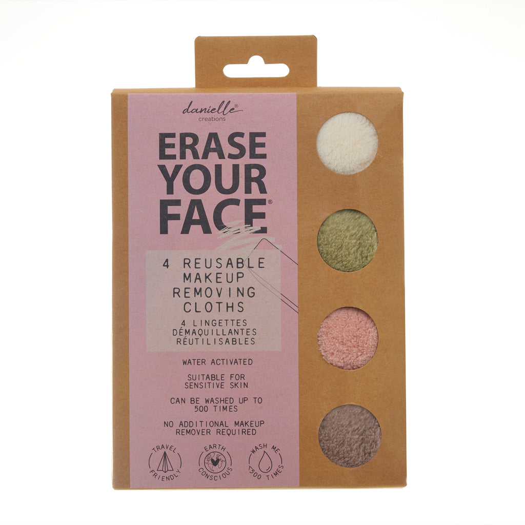 Erase your face 4 pastel reusable makeup removing cloths - Daisy Park