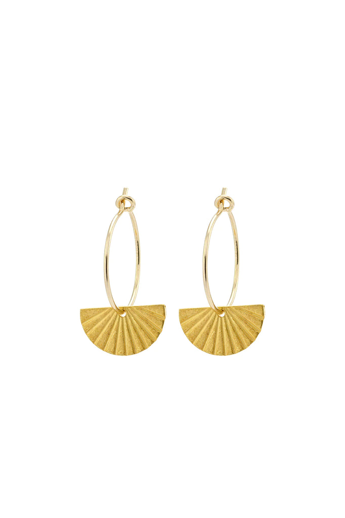 Gold fan earrings - Daisy Park