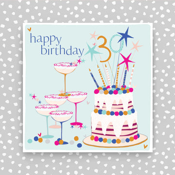 Happy 30th birthday cake card - Daisy Park