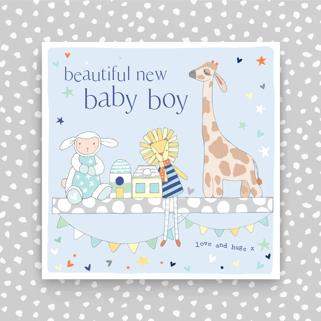 Beautiful new baby boy card - Daisy Park