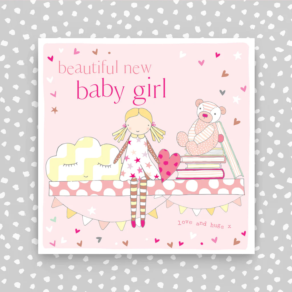 Beautiful new baby girl card - Daisy Park