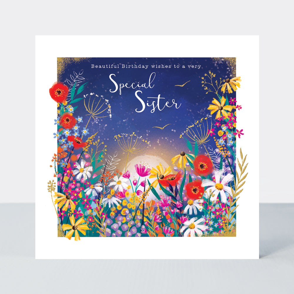 Special Sister birthday card - Daisy Park
