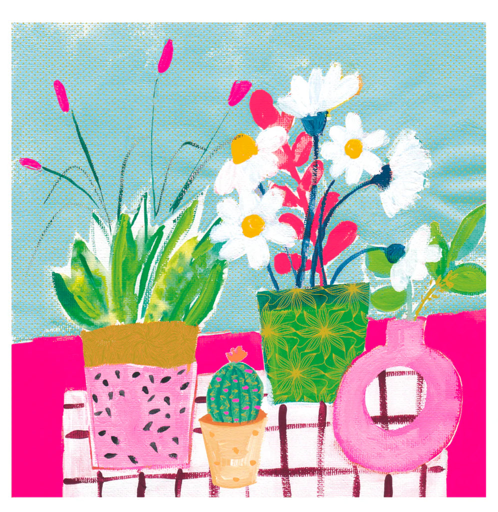 Flower Pots blank card - Daisy Park