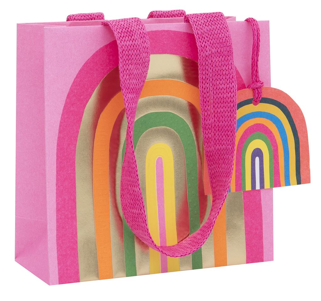 Retro rainbow small gift bag - Daisy Park