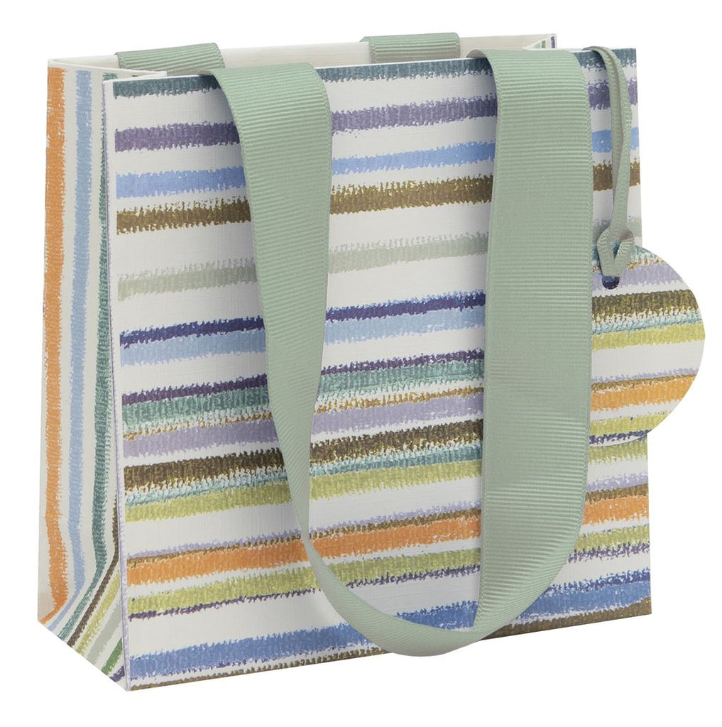 Horizontal stripe small gift bag - Daisy Park